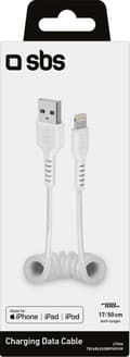 Miniatyrbillede 2 af 2: SBS Spiral USB-A til Apple Lightning Kabel MFI 0,5 Meter - Hvid