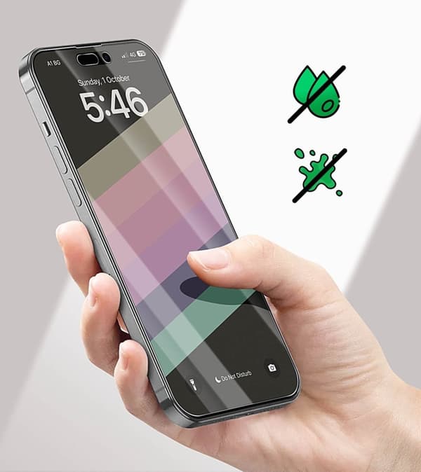 Anti-spion hærdet glas iPhone 15 Plus, 4smarts andet glas
