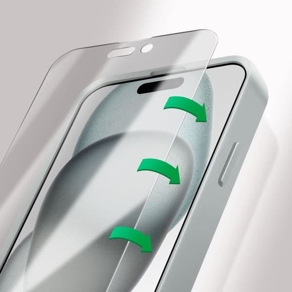 Anti-spion hærdet glas iPhone 15 Plus, 4smarts andet glas