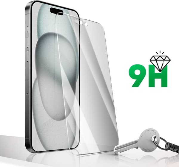 Anti-spion hærdet glas iPhone 15 Plus, 4smarts andet glas
