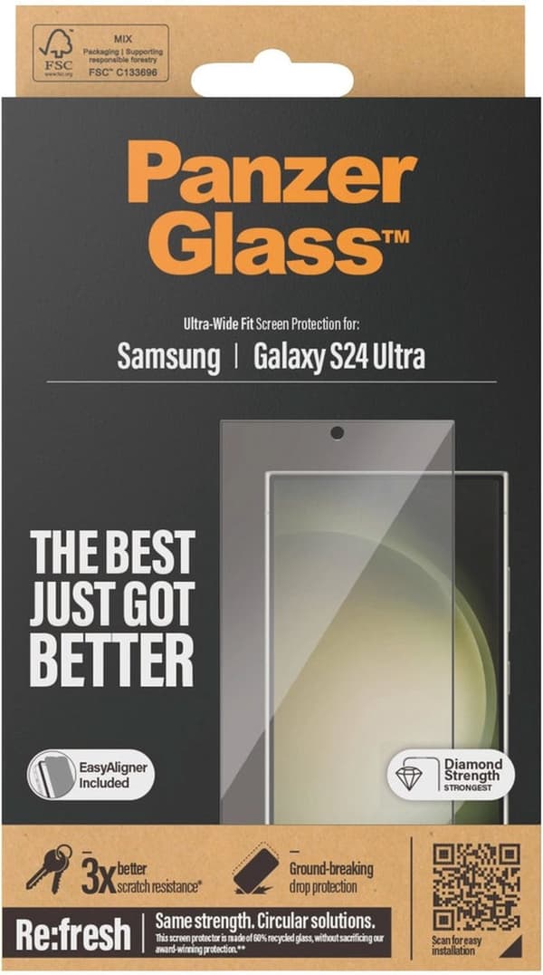 PanzerGlass® skærmbeskytter Samsung Galaxy S24 Ultra | Ultra-Wide Fit med EasyAligner - Samsung - S