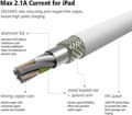 Miniatyrbillede 3 af 4: 2 meter Lightning USB synkronisering og opladningskabel til iPhone, iPad, itouch