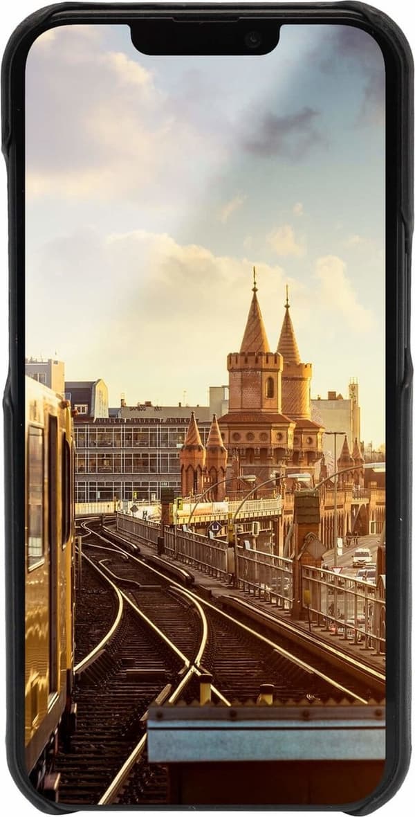 JT Berlin Kreuzberg bagcover i ægte læder Apple iPhone 13 Pro Max Sort