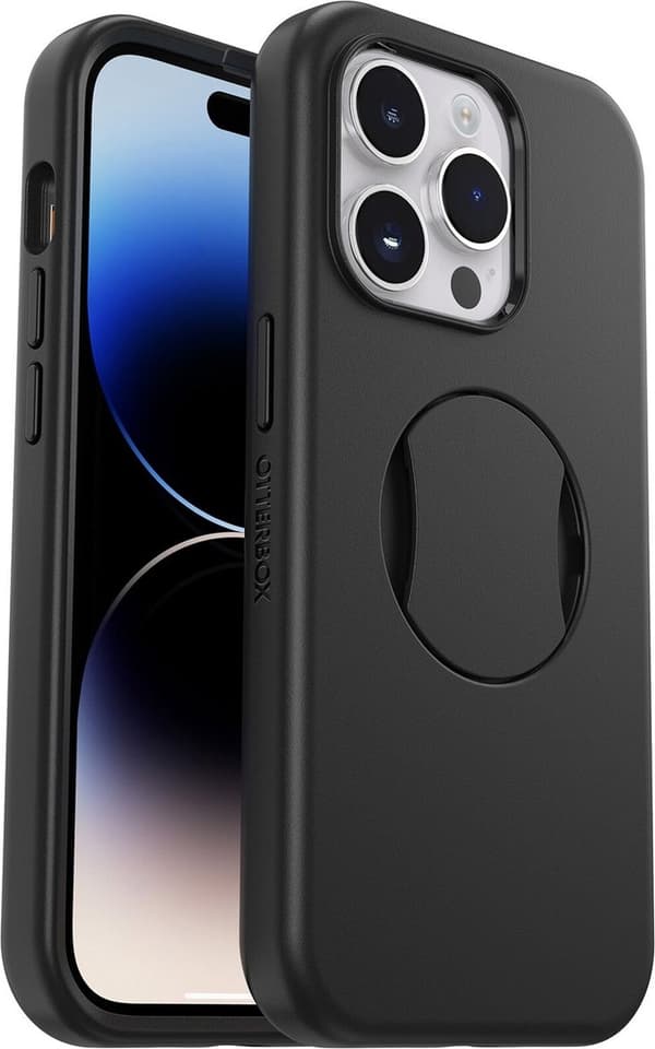 OtterBox OtterGrip Symmetry-fodral för iPhone 15 Pro svart (77-93133)