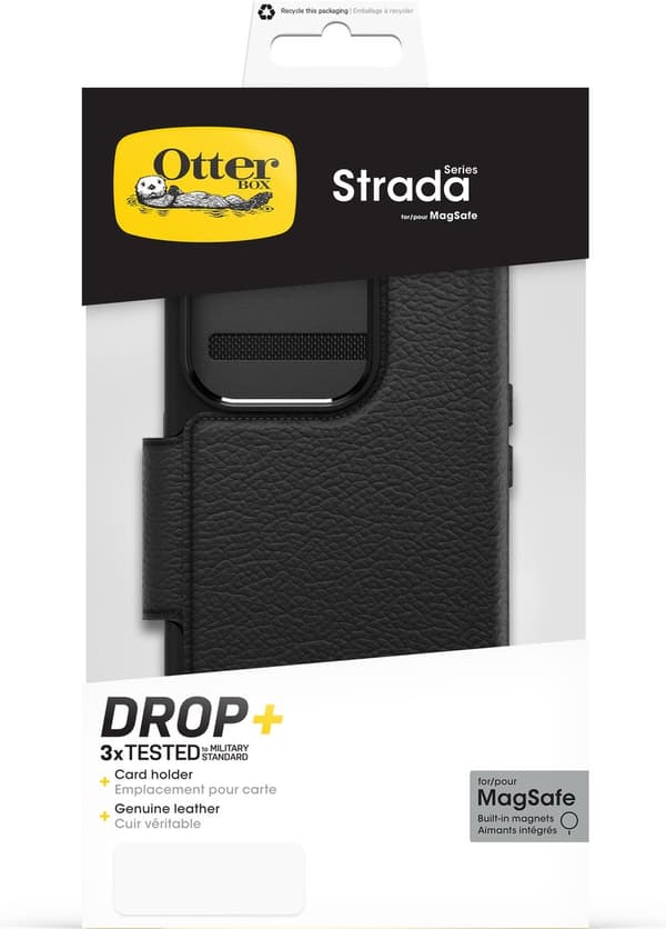 OtterBox Strada - Sendes til Apple iPhone 15 Pro - Virkelig tom - Sort