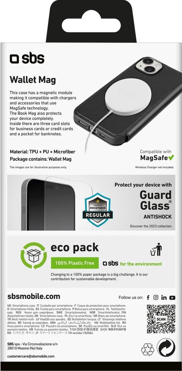 SBS Book Wallet MagSafe iPhone 15 sort (TEBKMAGSFIP1561K)