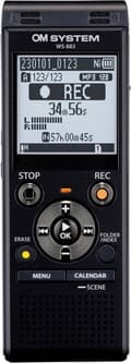 Miniatyrbillede 1 af 11: OM System WS-883 Digital diktermaskine Driftstid (maks.) 2080 timer Sort