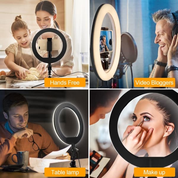 Maclean MCE610 10" 12W LED-rengasvalo jalustalla ja Bluetooth-sulkimella 3 väriä 10 kirkkautta