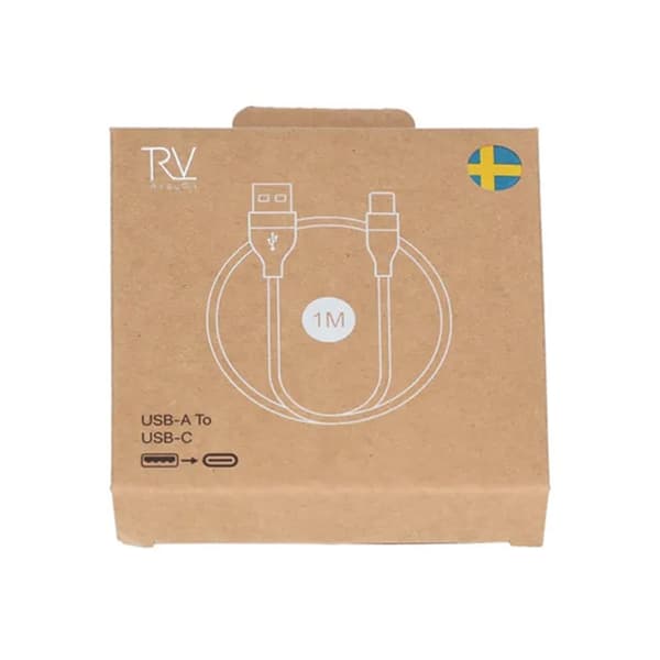 USB A till USB C Kabel Rvelon Rvelon - 1 Meter Vit
