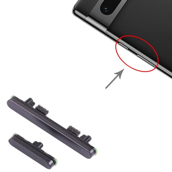 Tænd/sluk- og lydstyrkeknapper til Google Pixel 7 Pro - Sort