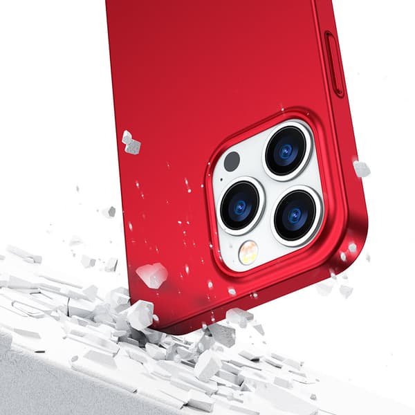 Suojakuori iPhone 13 Pro Maxille, taka- ja etukansi + karkaistu lasi, punainen