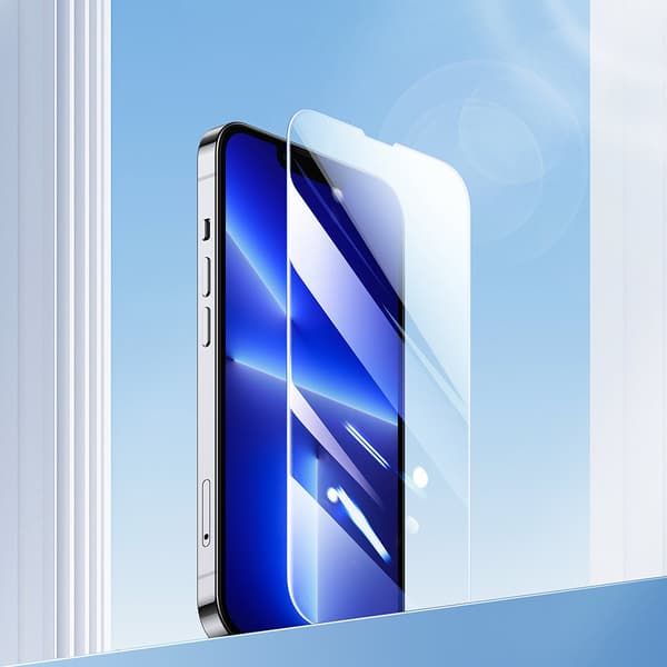 9H härdat glas för iPhone 14 helskärm Knight 2.5D FS TG SET med 5 st.