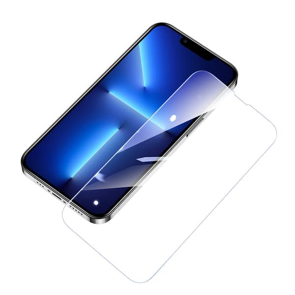 9H härdat glas för iPhone 14 helskärm Knight 2.5D FS TG SET med 5 st.