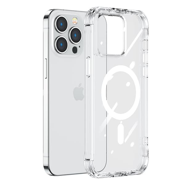 Magneettinen kotelo iPhone 14 Pro Maxille, panssaroitu kansi koukuilla ja läpinäkyvä jalusta