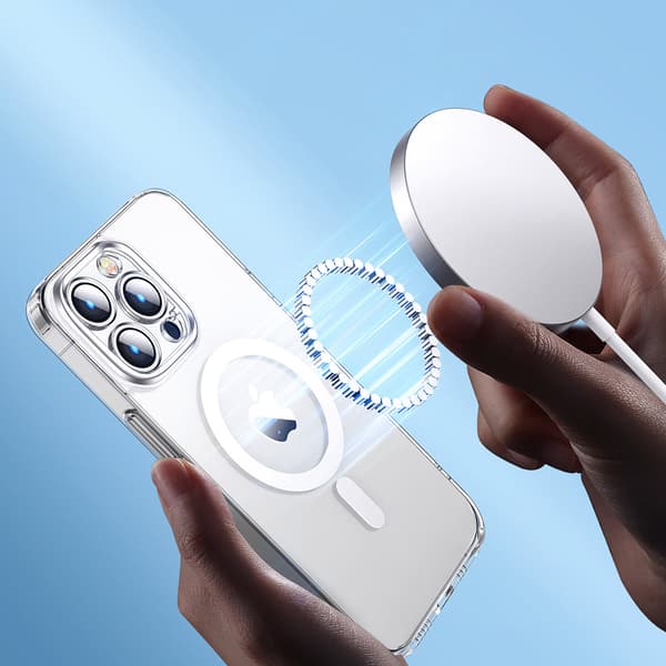 Magnetisk cover til iPhone 14 Plus, kompatibel med MagSafe, gennemsigtig 14D