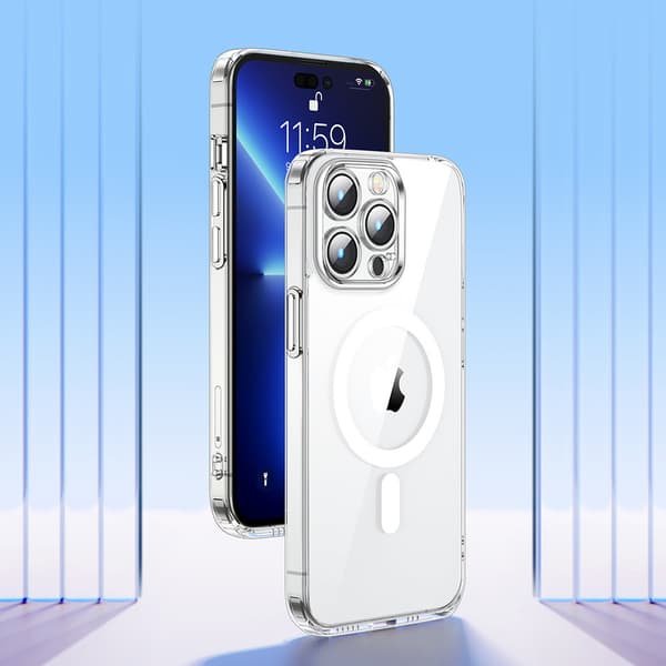 Magnetisk cover til iPhone 14 Plus, kompatibel med MagSafe, gennemsigtig 14D