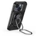 Miniatyrbillede 2 af 6: Taske til iPhone 14 Plus, pansret cover med stativ og ringholder, sort