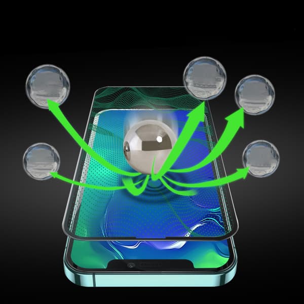 6in1 suojasarja iPhone 11 PRO Maxille, lasinäyttö ja kamerakotelo, D30 Buffer -applikaattori