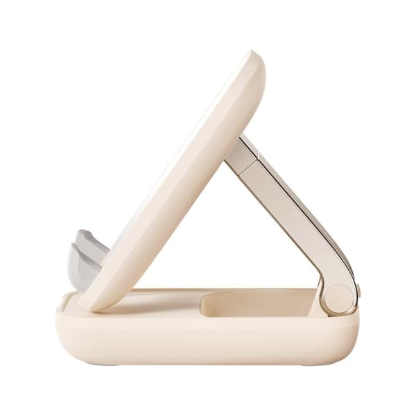 2-i-1 Justerbar telefonstativ med spejl Seashell Series beige