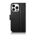 Miniatyrbillede 3 af 6: 2-i-1 læder Flip Cover iPhone 14 Pro Anti-RFID pung etui Sort
