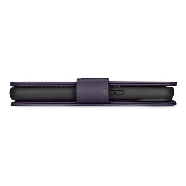 2-i-1 læder Flip Cover iPhone 14 Pro Anti-RFID pung etui Mørk lilla
