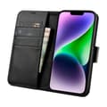 Miniatyrbillede 1 af 6: 2-i-1 læder Flip Cover iPhone 14 Plus Anti-RFID pung etui Sort