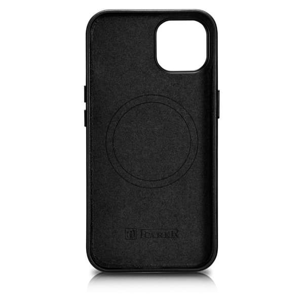 Naturligt læder cover til iPhone 14 Plus MagSafe Cover Læder, sort