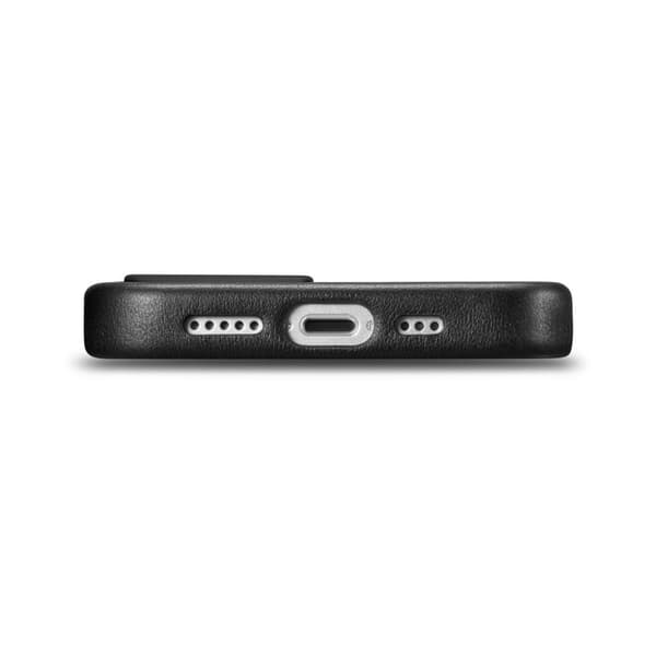 Naturligt læder cover til iPhone 14 Plus MagSafe Cover Læder, sort