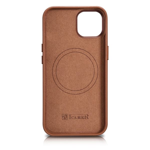 Naturligt læder cover til iPhone 14 Plus MagSafe Cover Læder brun