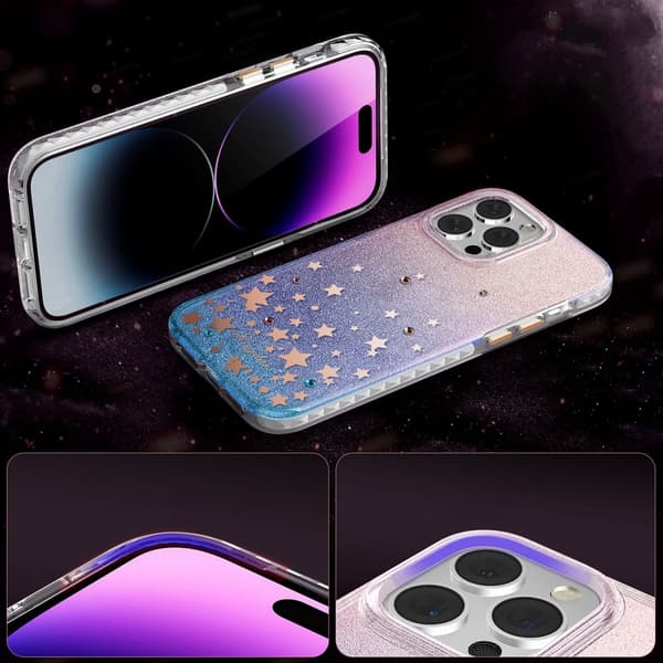 iPhone 14 Plus Heart Star Series ZODIAC etui med stjerner