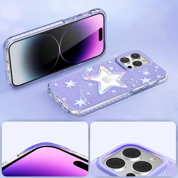 Star cover til iPhone 14 Plus Heart Star Series PURPLE STAR