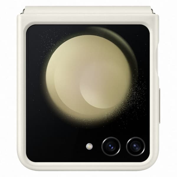 Creme læder taske til Galaxy Z Flip 5