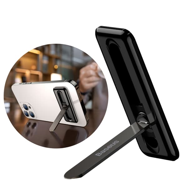 Selvklæbende foldbar telefonholder, sort