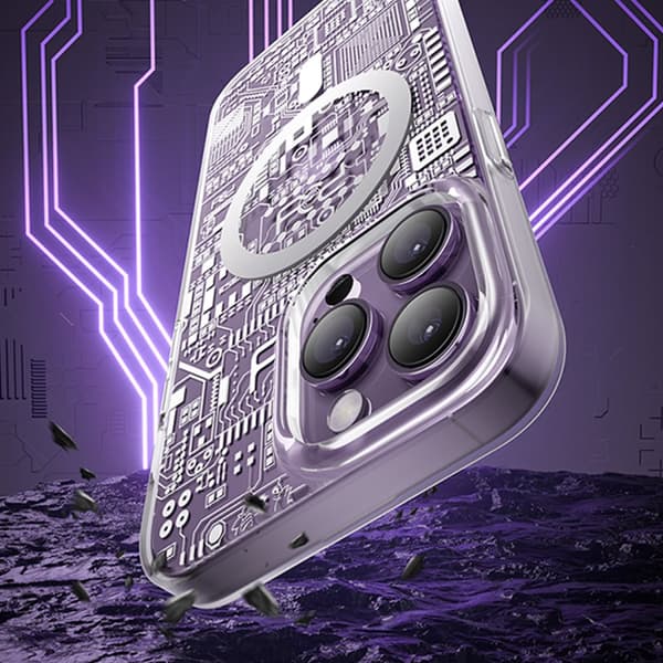 Magneettinen kotelo iPhone 14 Pro Max MagSafe PQY Geek Series hopea