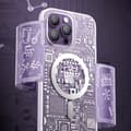Pikkukuva 5 / 10: Magneettinen kotelo iPhone 14 Pro Max MagSafe PQY Geek Series hopea