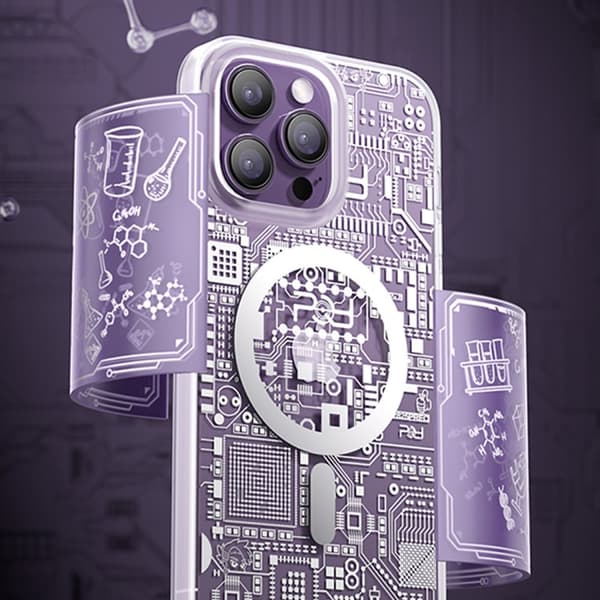 Magneettinen kotelo iPhone 14 Pro Max MagSafe PQY Geek Series hopea