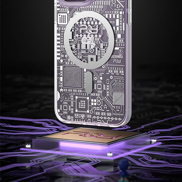 Magneettinen kotelo iPhone 14 Pro Max MagSafe PQY Geek Series hopea