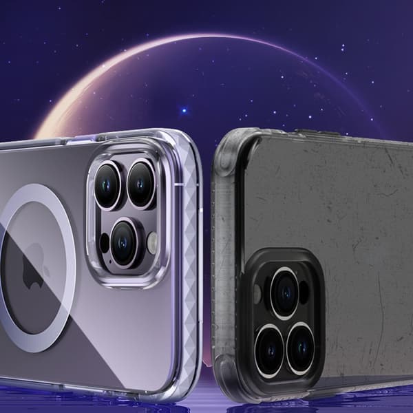 Magnetisk etui til iPhone 14 Plus MagSafe PQY Ice Crystal Series lilla