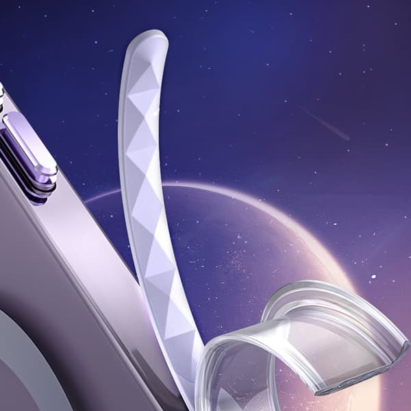 Magnetisk etui til iPhone 14 Plus MagSafe PQY Ice Crystal Series lilla