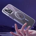 Miniatyrbillede 7 af 10: Magnetisk etui til iPhone 14 Plus MagSafe PQY Ice Crystal Series lilla