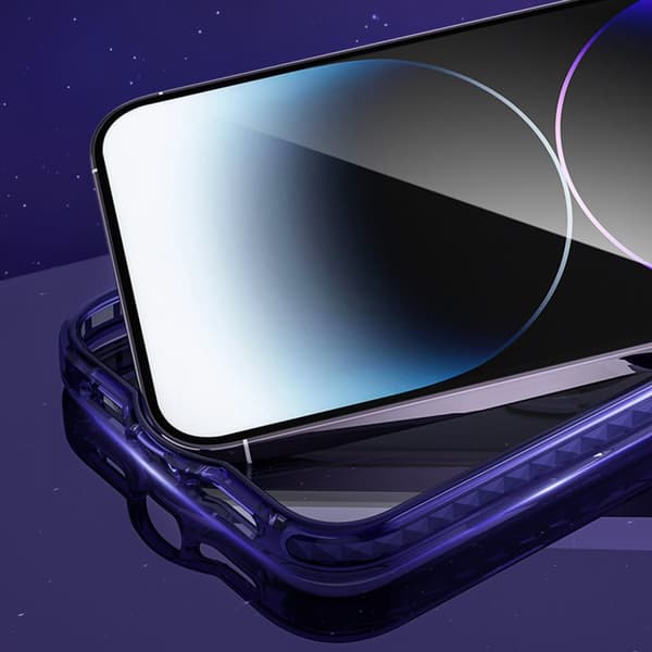 Magnetisk etui til iPhone 14 Plus MagSafe PQY Ice Crystal Series lilla