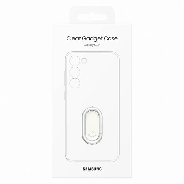 Samsung Galaxy S23+ Clear Gadget Case -suojus jalustalla