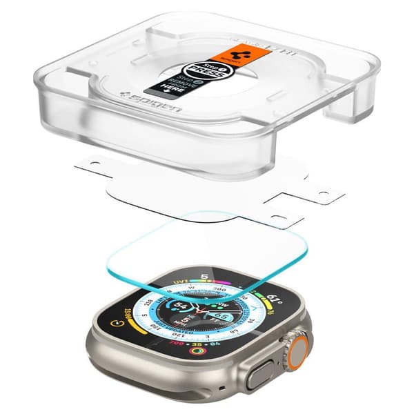 GlastR EZ Fit karkaistu lasi Apple Watch Ultra 49mm SET 2 kpl.
