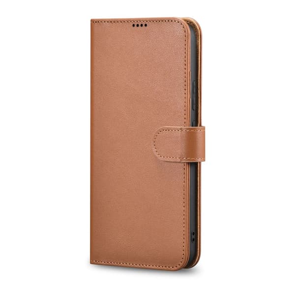 Läderplånboksfodral för Galaxy S22+ Brun