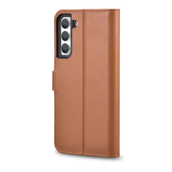Läderplånboksfodral för Galaxy S22+ Brun