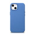 Miniatyrbillede 1 af 6: iPhone 14 magnetisk læderetui med MagSafe Litchi Premium læderetui blåt
