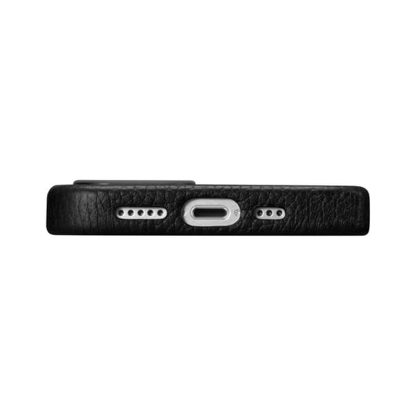 iPhone 14 Plus magnetisk læderetui med MagSafe Litchi Premium læderetui sort