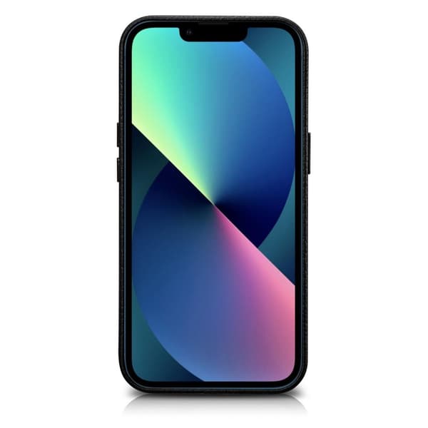 iPhone 14 Plus magnetisk læderetui med MagSafe Litchi Premium læderetui sort