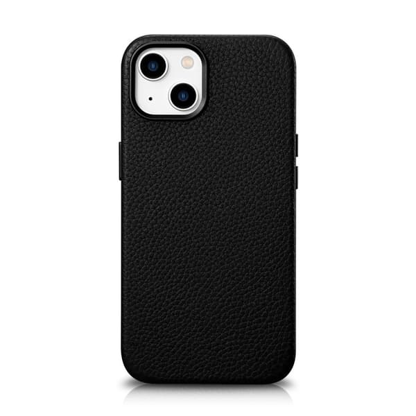 iPhone 14 Plus magnetisk læderetui med MagSafe Litchi Premium læderetui sort