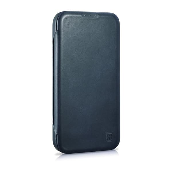 iPhone 14 Plus Magnetic Flip Case MagSafe CE Oil Wax Premium Læder Marineblå